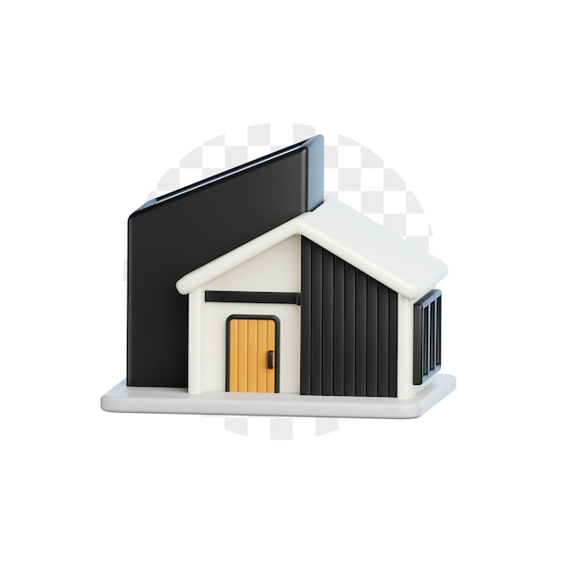 Ilustración 3D de la construcción de casas modernas
