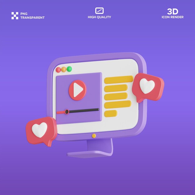 Ilustración 3D del contenido de PSD