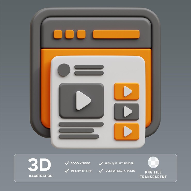 PSD ilustración 3d del contenido web de psd