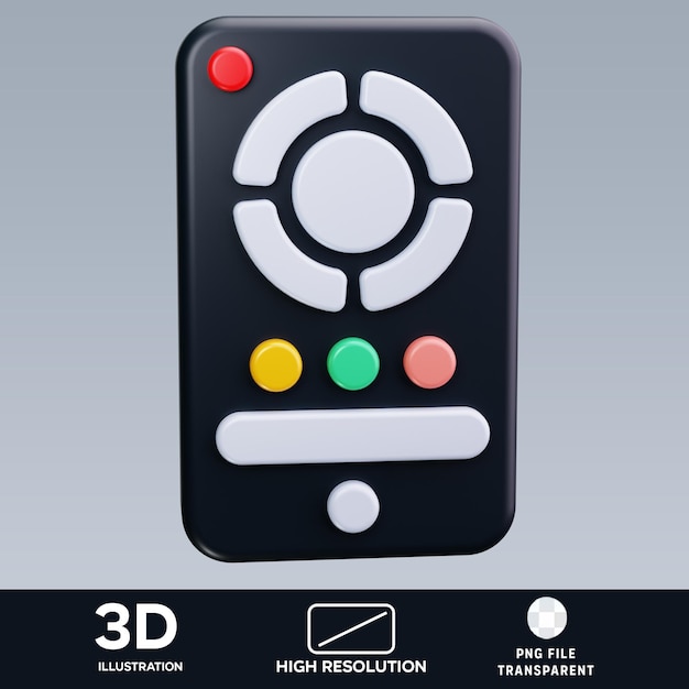 Ilustración 3D del control remoto PSD