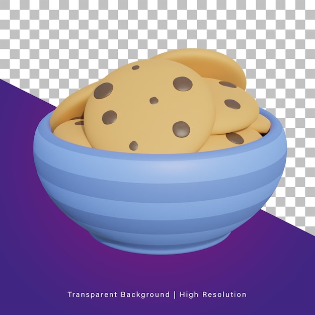 Ilustración 3d de cookies