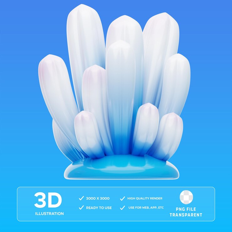 PSD ilustración 3d de coral en formato psd