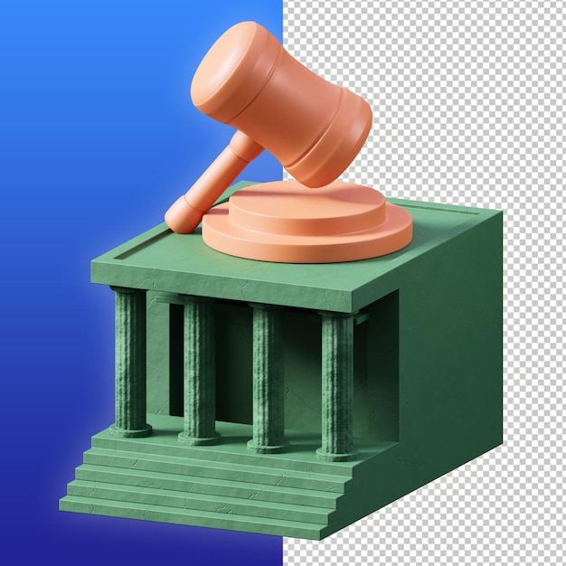 PSD ilustración 3d de la corte de justicia