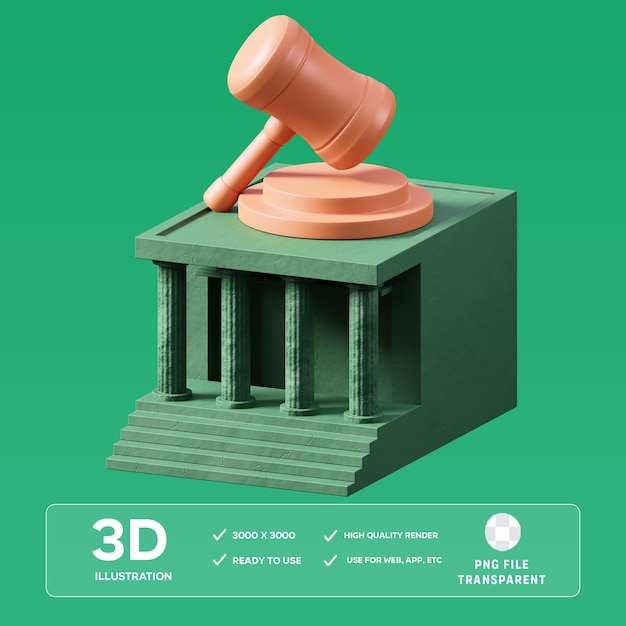 Ilustración 3D de la corte de leyes de PSD