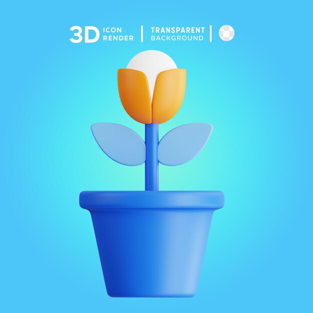 PSD ilustración 3d del crecimiento de las plantas psd