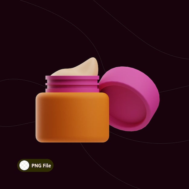 PSD ilustración 3d de la crema de objetos cosméticos