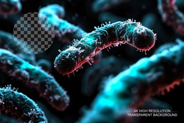 Ilustración 3d del cromosoma x en bacterias para la ciencia médica en un fondo transparente