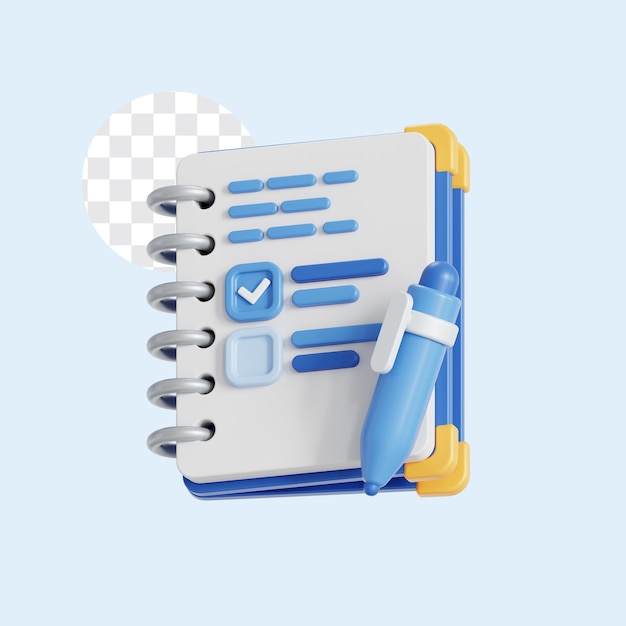 Ilustración 3D del cuaderno