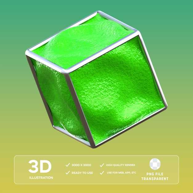 Ilustración 3D del cubo abstracto de PSD