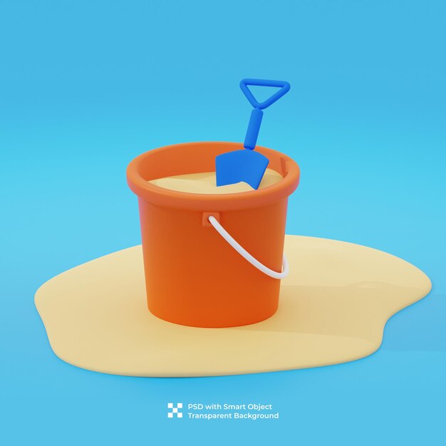 Ilustración en 3d del cubo de arena