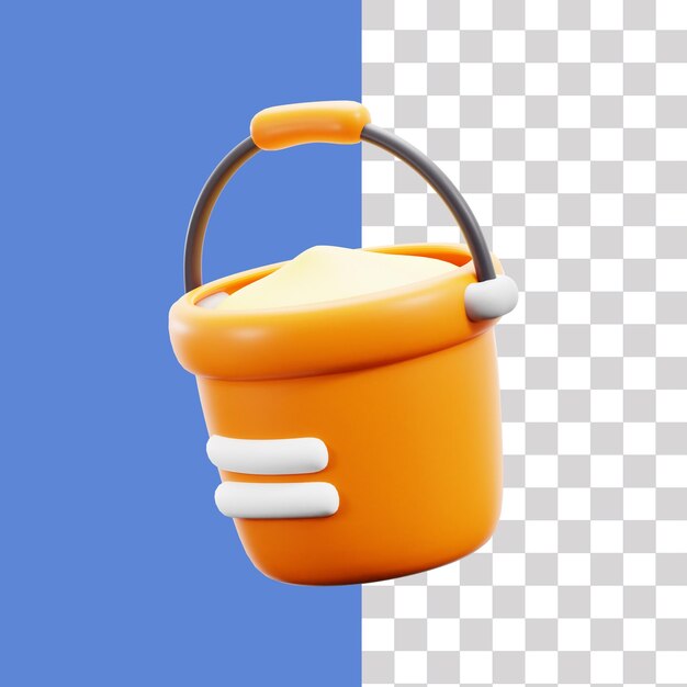 Ilustración en 3D de un cubo de plástico