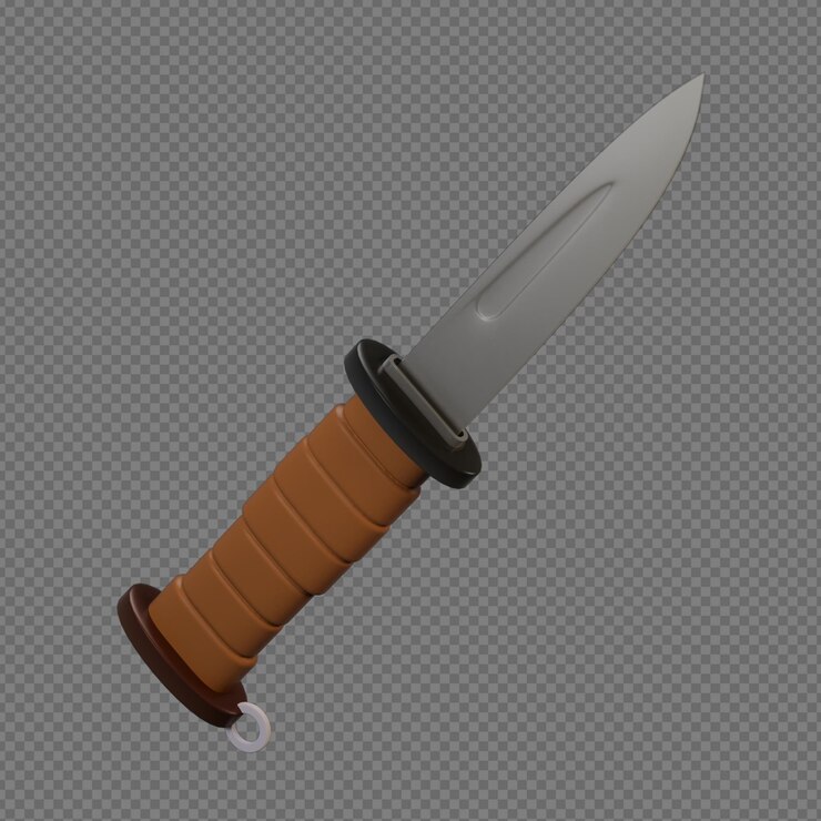 PSD ilustración 3d de cuchillo con fondo transparente