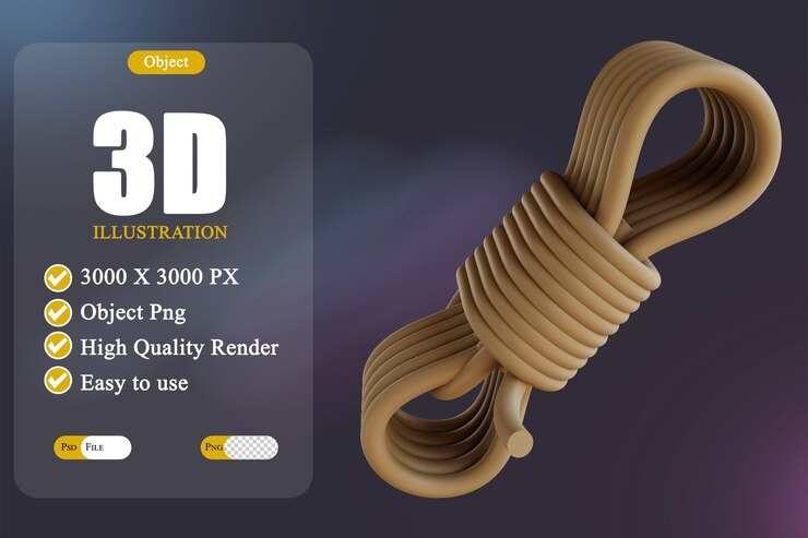 PSD ilustración 3d cuerda 2