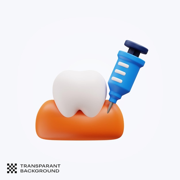 Ilustración en 3D del cuidado dental