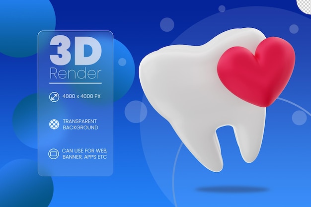 Ilustración 3d de cuidado dental