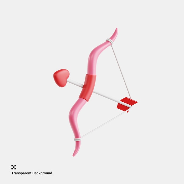 Ilustración 3D de Cupidos inclinados listos para el amor