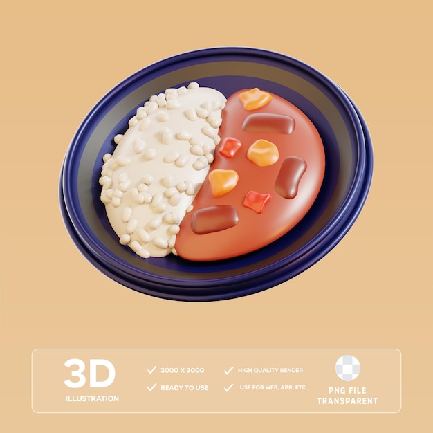 Ilustración en 3D del curry PSD