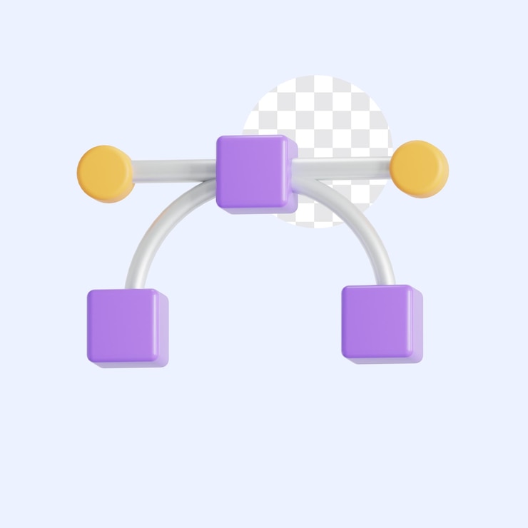 PSD ilustración 3d del cursor de la herramienta de pluma para el software de diseño vectorial