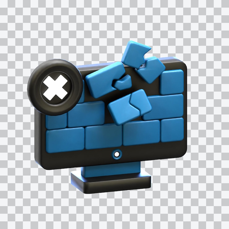 PSD ilustración 3d del daño al servidor