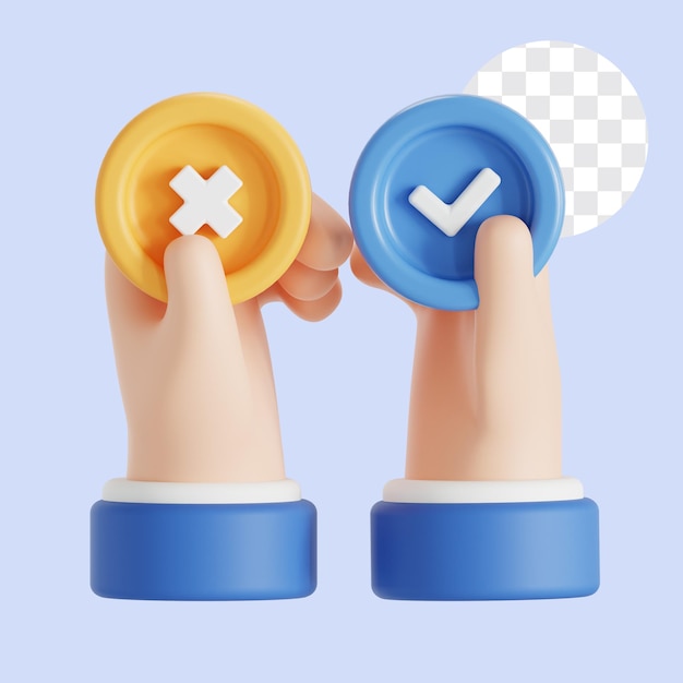 Ilustración 3D de la decisión de creación