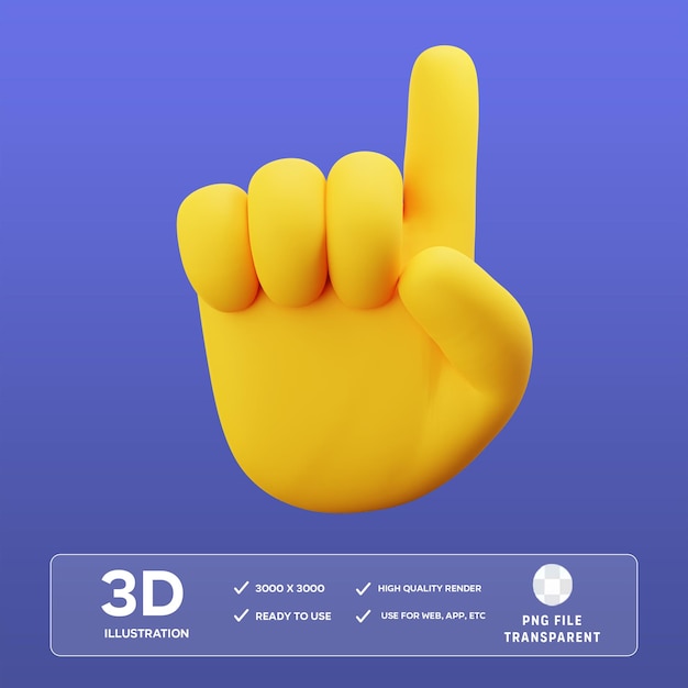 Ilustración 3D del dedo índice de PSD