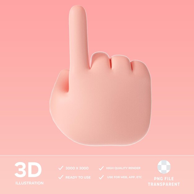 Ilustración 3D del dedo señalador de PSD