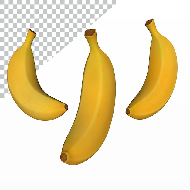 Ilustración 3D de un delicioso plátano Ilustración del diseño del icono 3D del plátano