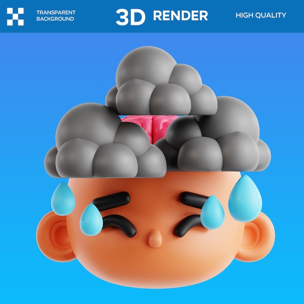 Ilustración 3D de la depresión de PSD