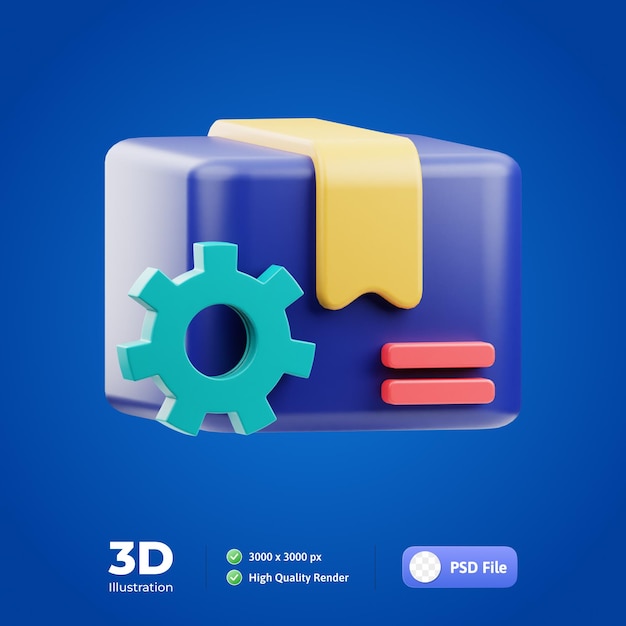 PSD ilustración 3d de desarrollo de productos