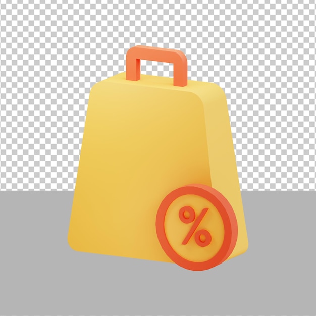 Ilustración 3D de descuento de compras