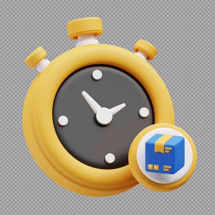 PSD ilustración 3d de un despertador para recordatorio con fondo claro