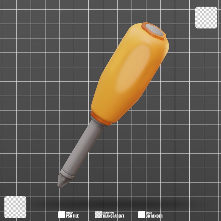 PSD ilustración en 3d del destornillador más
