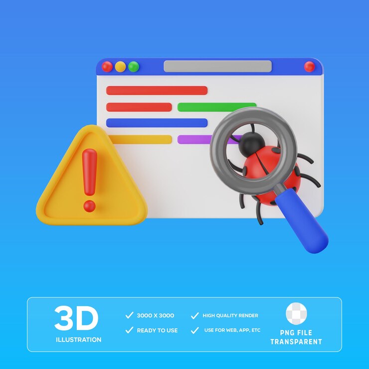 Ilustración 3D de detección de errores de PSD