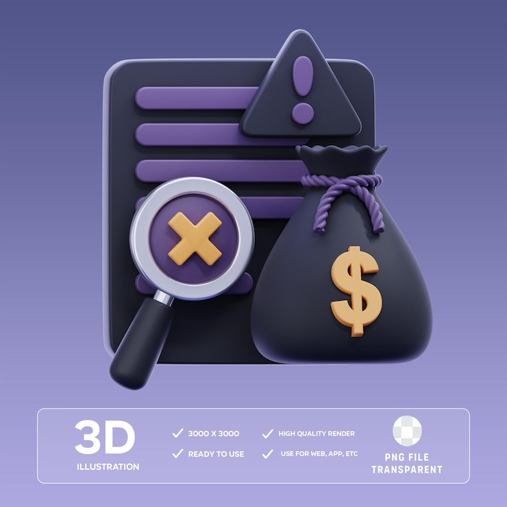 Ilustración 3D de detección de fraude en el PSD