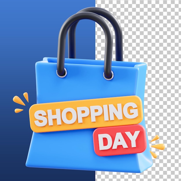 PSD ilustración 3d del día de las compras