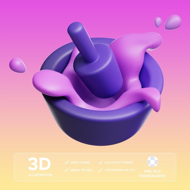 Ilustración 3D del día de Holi