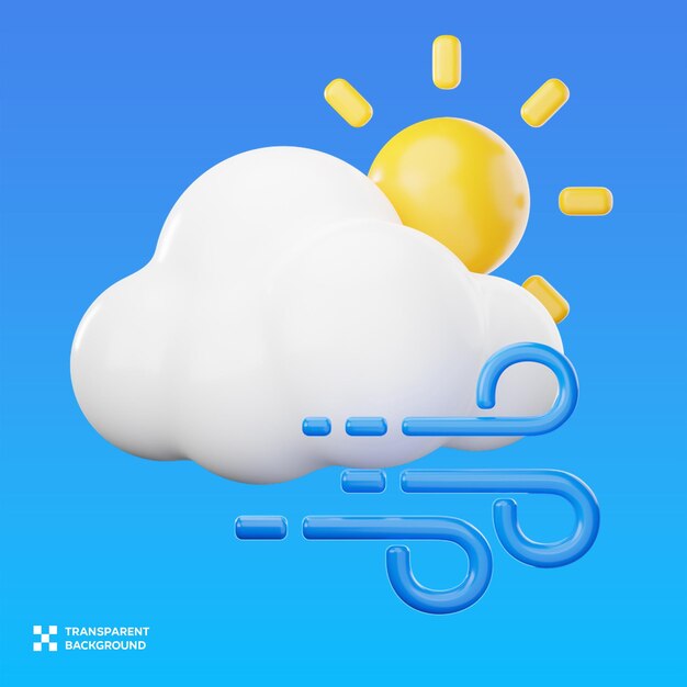 Ilustración 3D del día de viento de PSD