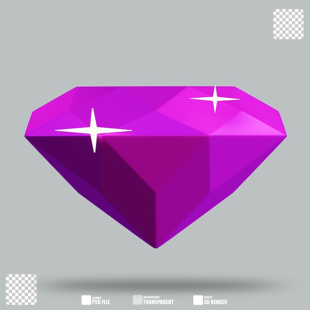 Ilustración 3D diamante 2