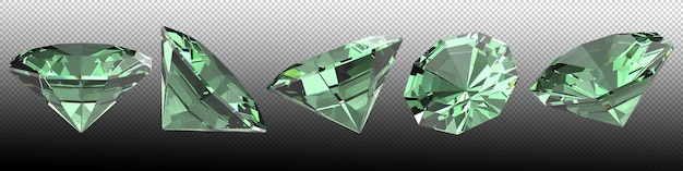 Ilustración 3d de un diamante coloreado