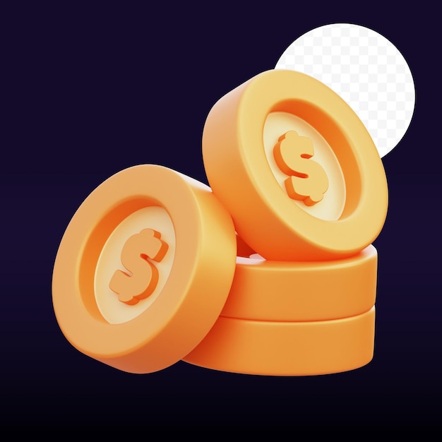 Ilustración 3D de dinero