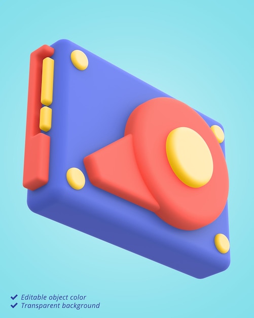 Ilustración 3D de un disco duro de computadora