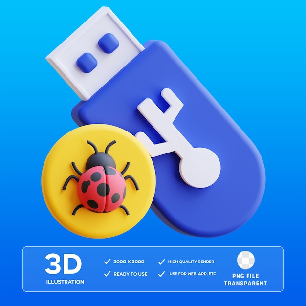 Ilustración en 3D del disco flash PSD