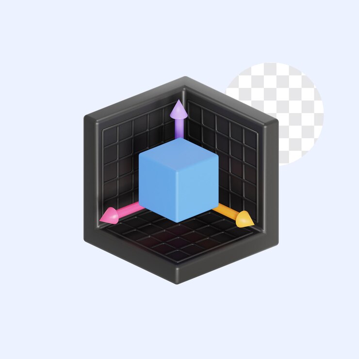 PSD ilustración 3d del diseño 3d en el espacio 3d espacial
