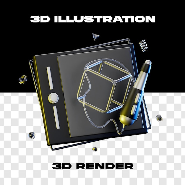 Ilustración 3d Diseño gráfico Render 3d Icono 3d de alta resolución con fondo transparente