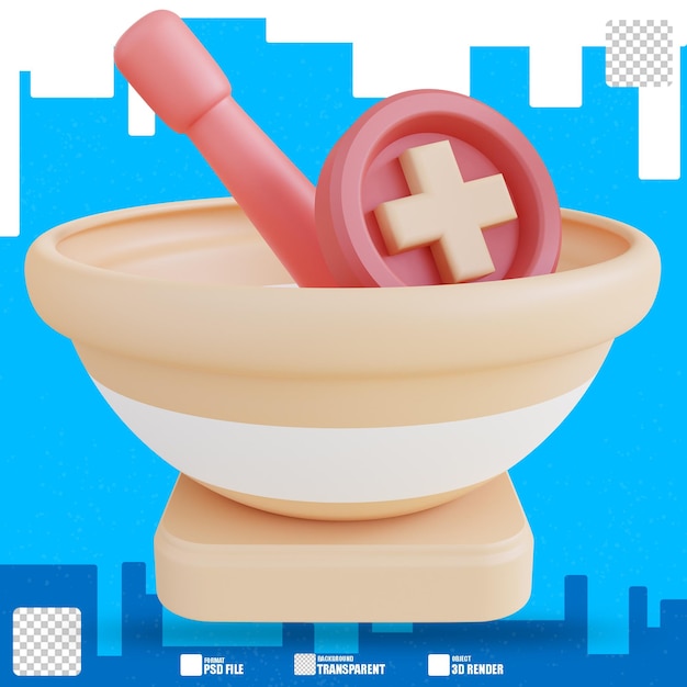 Ilustración 3d de dispensación de medicamentos