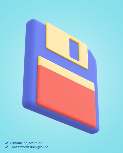 Ilustración 3D de un disquete
