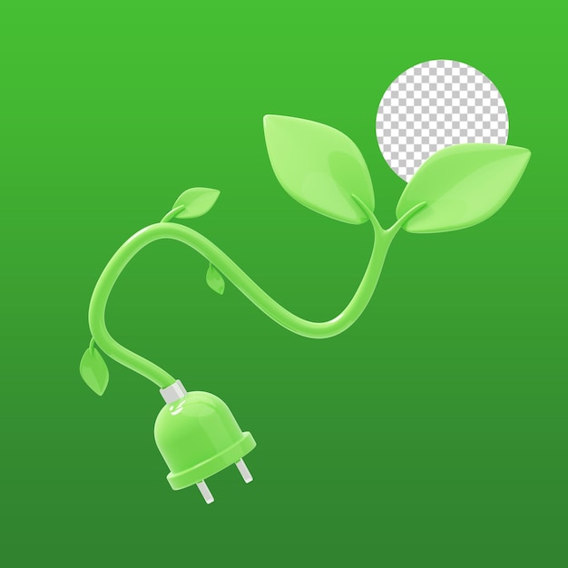 ilustración 3d de distribución de energía verde