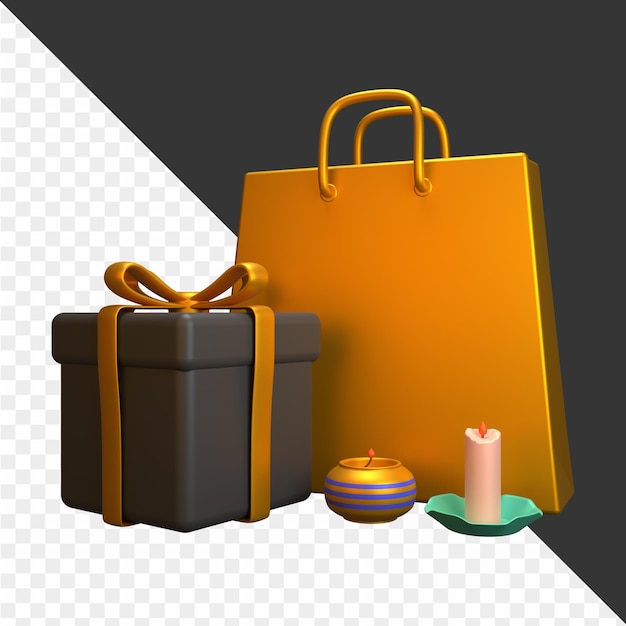 Ilustración en 3D de Diwali