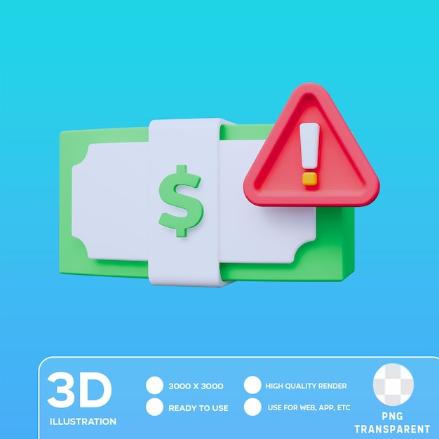 PSD ilustración 3d del dólar psd