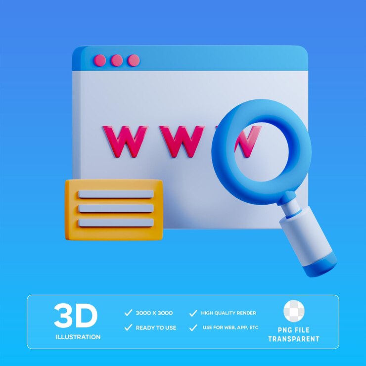 PSD ilustración 3d del dominio psd